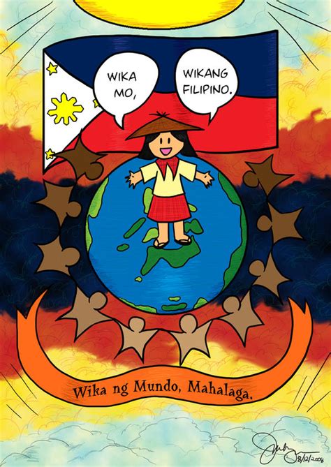 poster komunikasyon drawing|Poster making about wikang filipino .